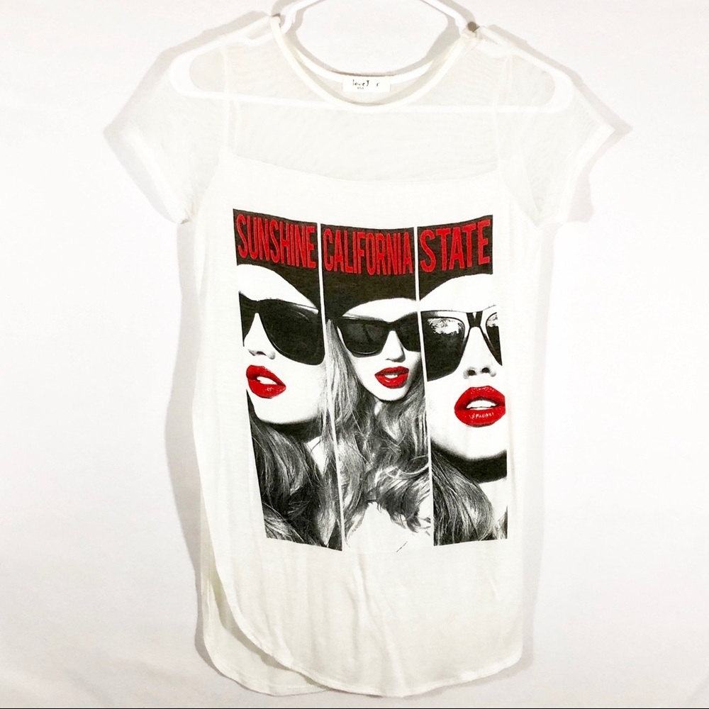 LOVE J CALIFORNIA SUNSHINE SPLIT SIDE TEE - S